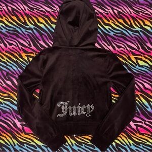 Y2k Vintage Mcbling Juicy Couture Black Jacket with Rhinestone Detail